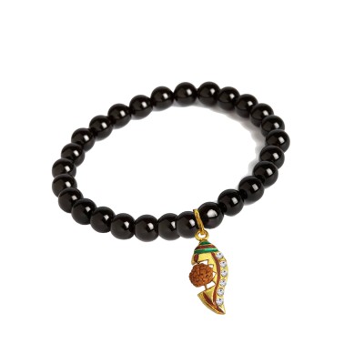 Rudraksha Shank Charm Beads Bracelet 